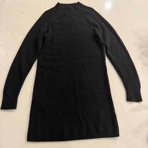Abercrombie & Fitch Black Ribbed Mock Neck Sweater Dress Medium Long Sleeve